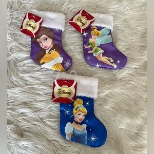 {Disney} Princess Christmas Stockings Mini with Belle, Tinker Bell, & Cinderella